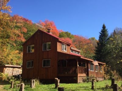 cabin on a stream